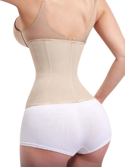 Cinturilla reductora beige alta compresión con diseño invisible y sin varillas