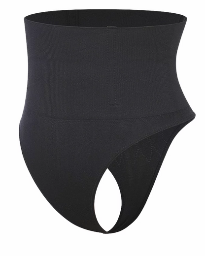 Tanga reductora sin costuras vista lateral, ideal para usar con ropa ajustada